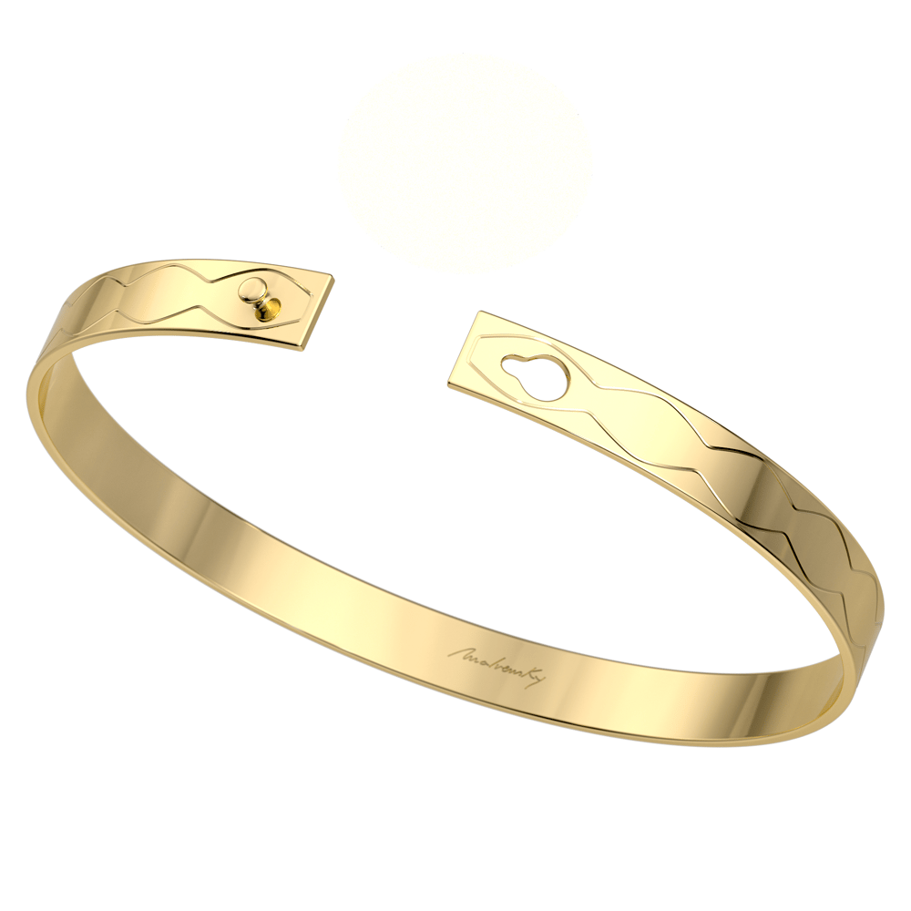Bratara fixa din aur galben 14 KT, Graphic Infinity