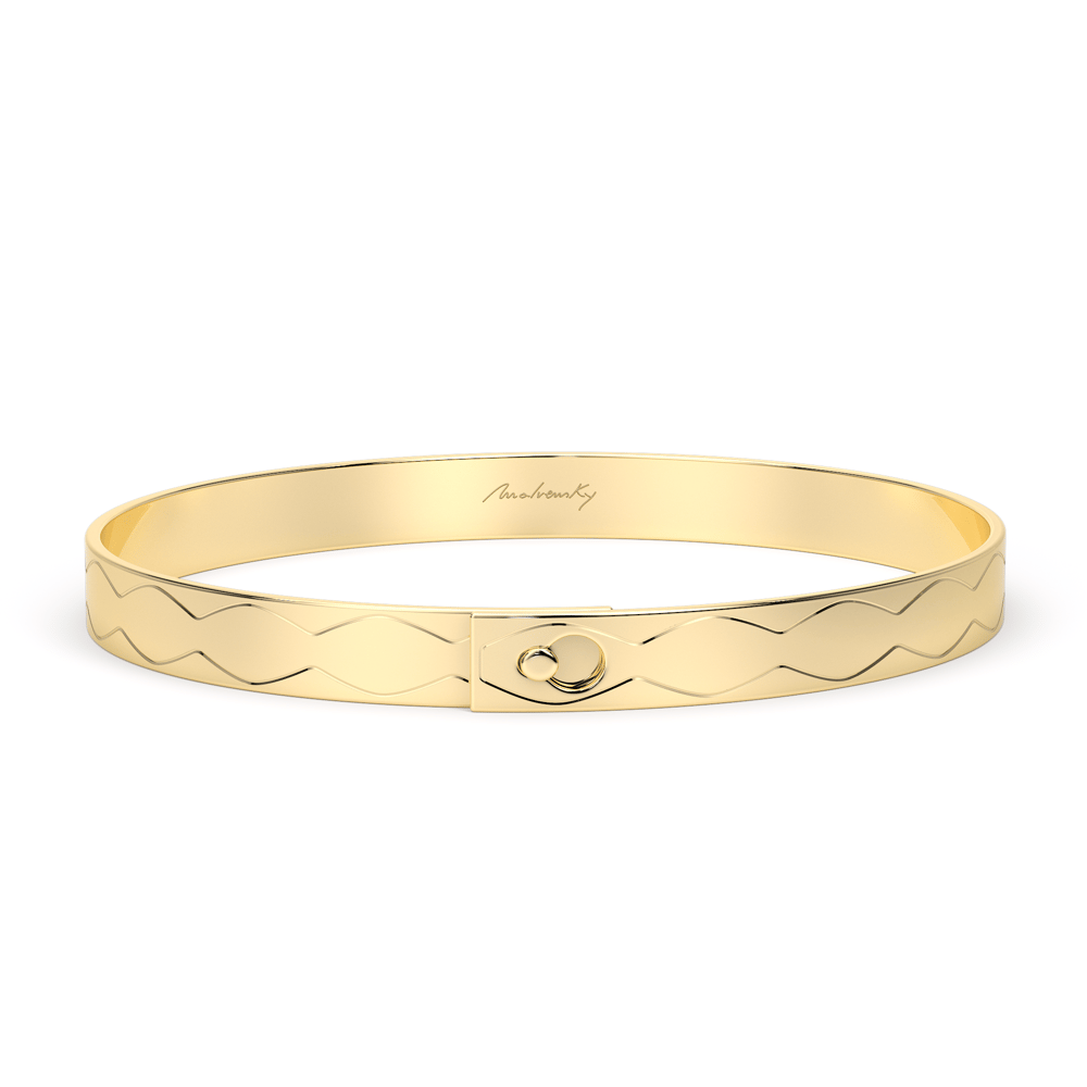 Bratara fixa din aur galben 14 KT, Graphic Infinity