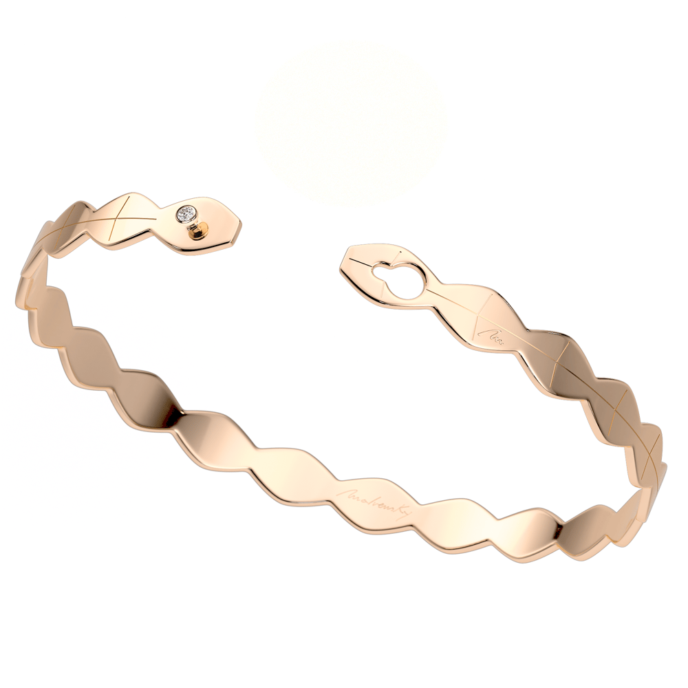 14 KT rose gold Infinity bracelet with white diamond