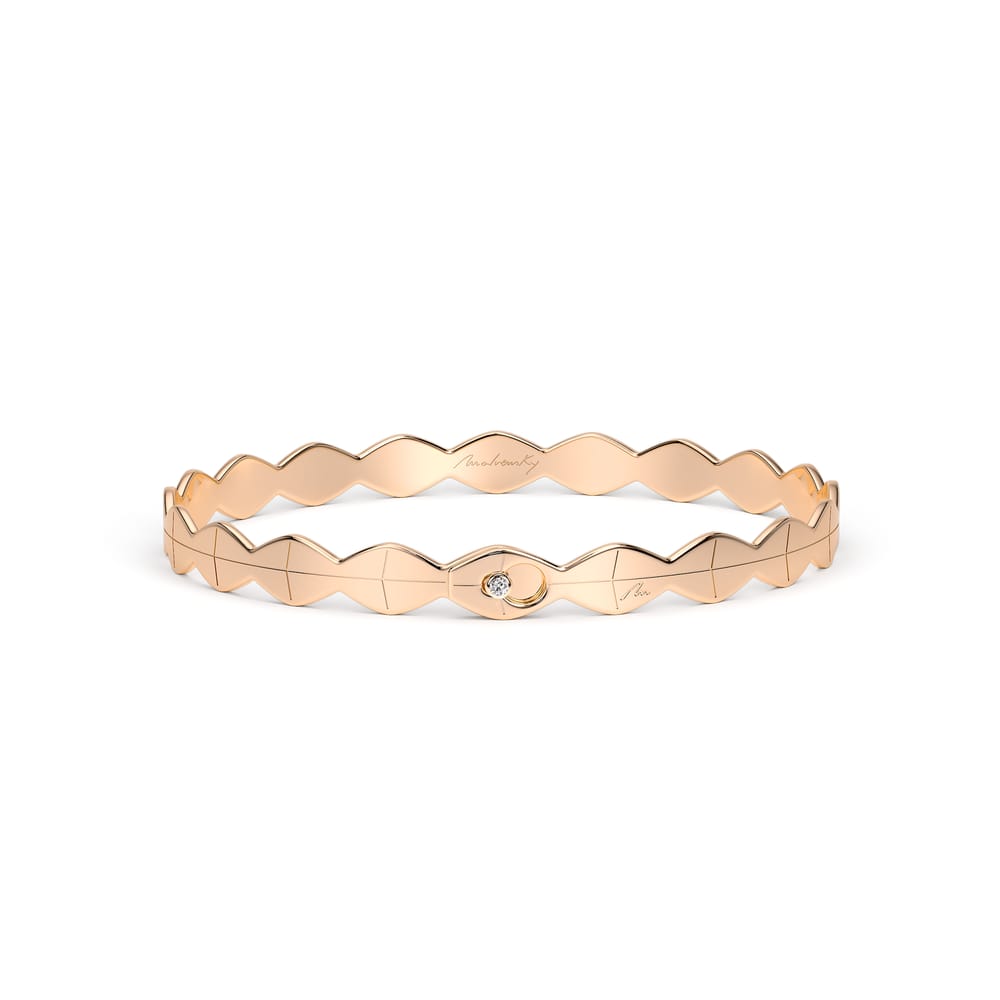 14 KT rose gold Infinity bracelet with white diamond