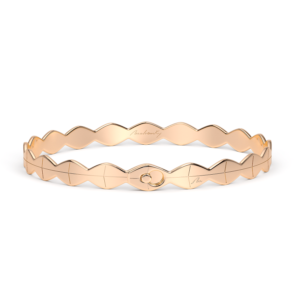 Bratara fixa din aur roz 14 KT, Infinity