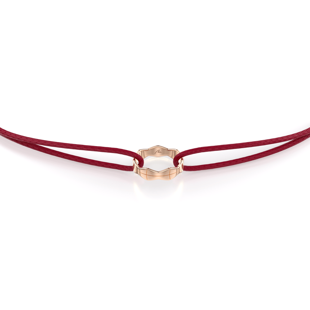 Bratara pe snur Single Infinity, din aur roz 14 KT