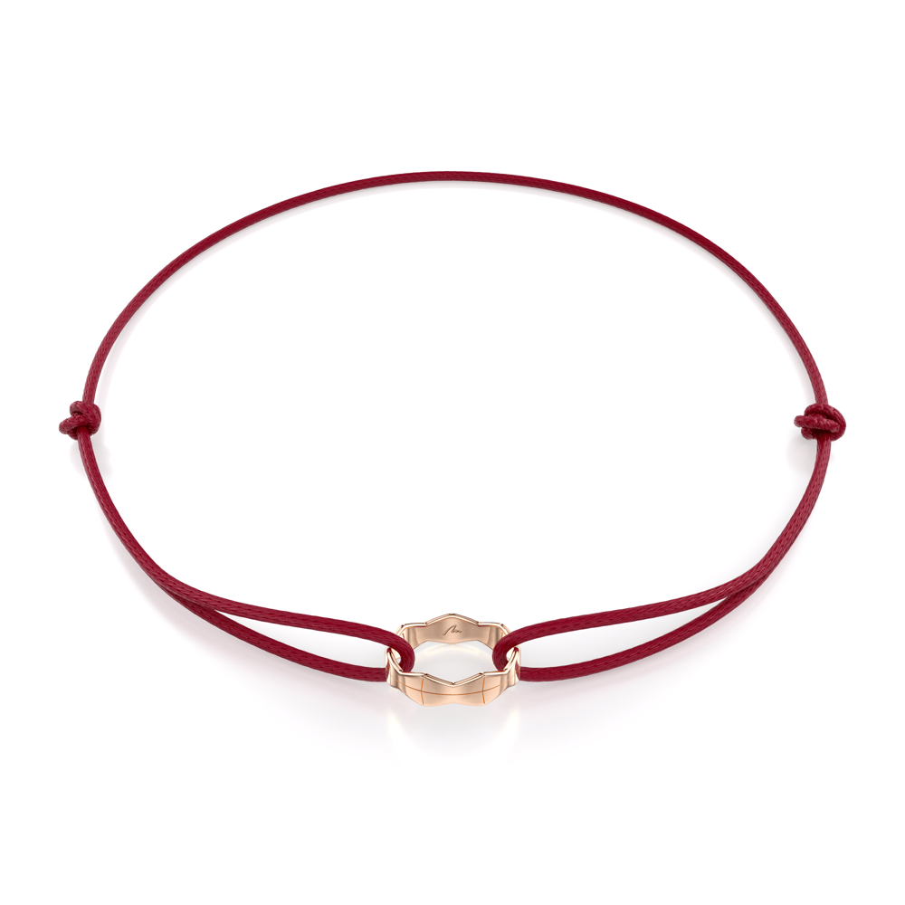 Bratara pe snur Single Infinity, din aur roz 14 KT