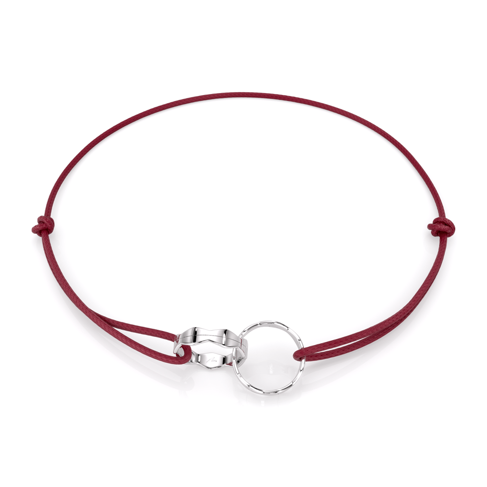 14 KT white gold Twin Infinity bracelet on string