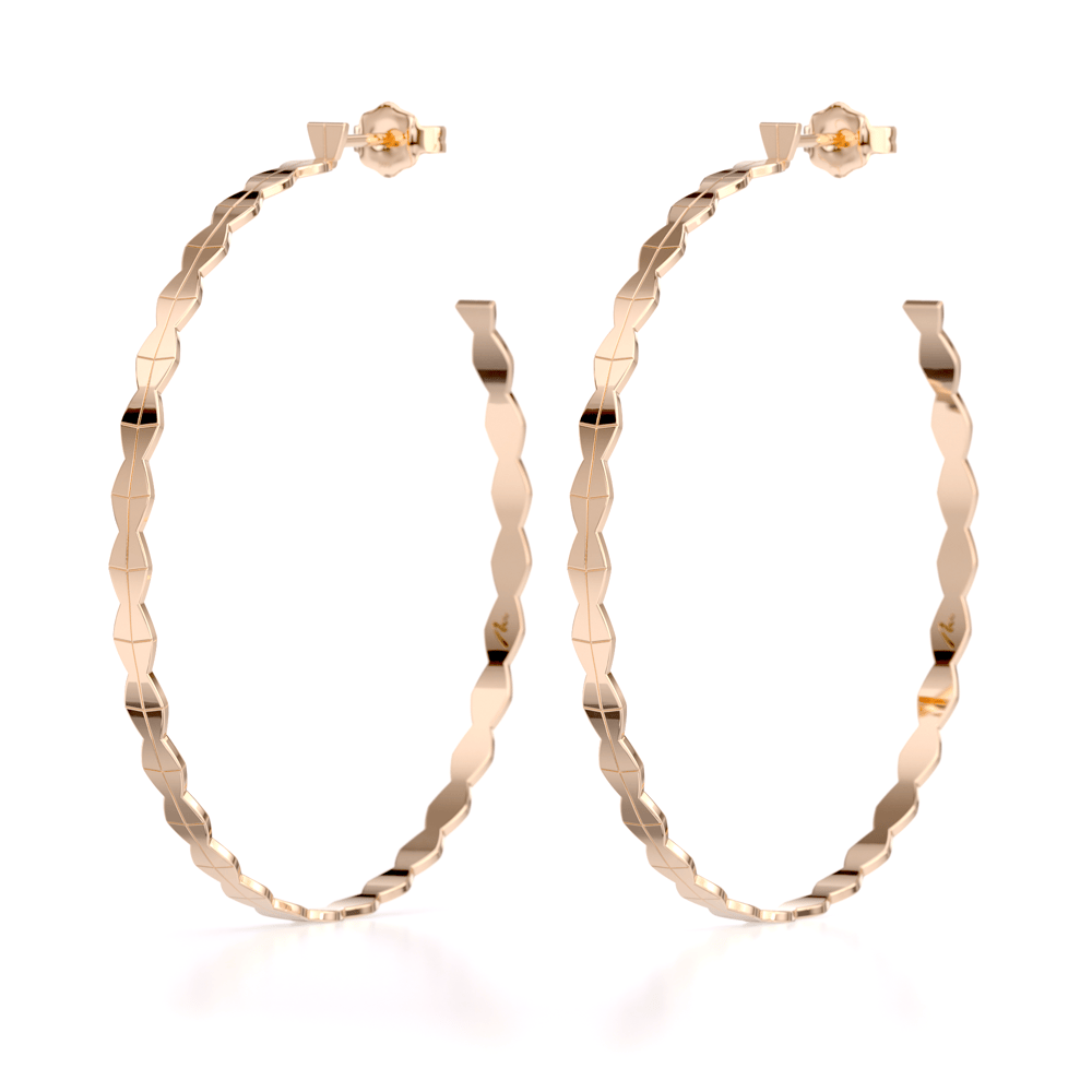 Cercei creole Infinity L, din aur roz 14 KT