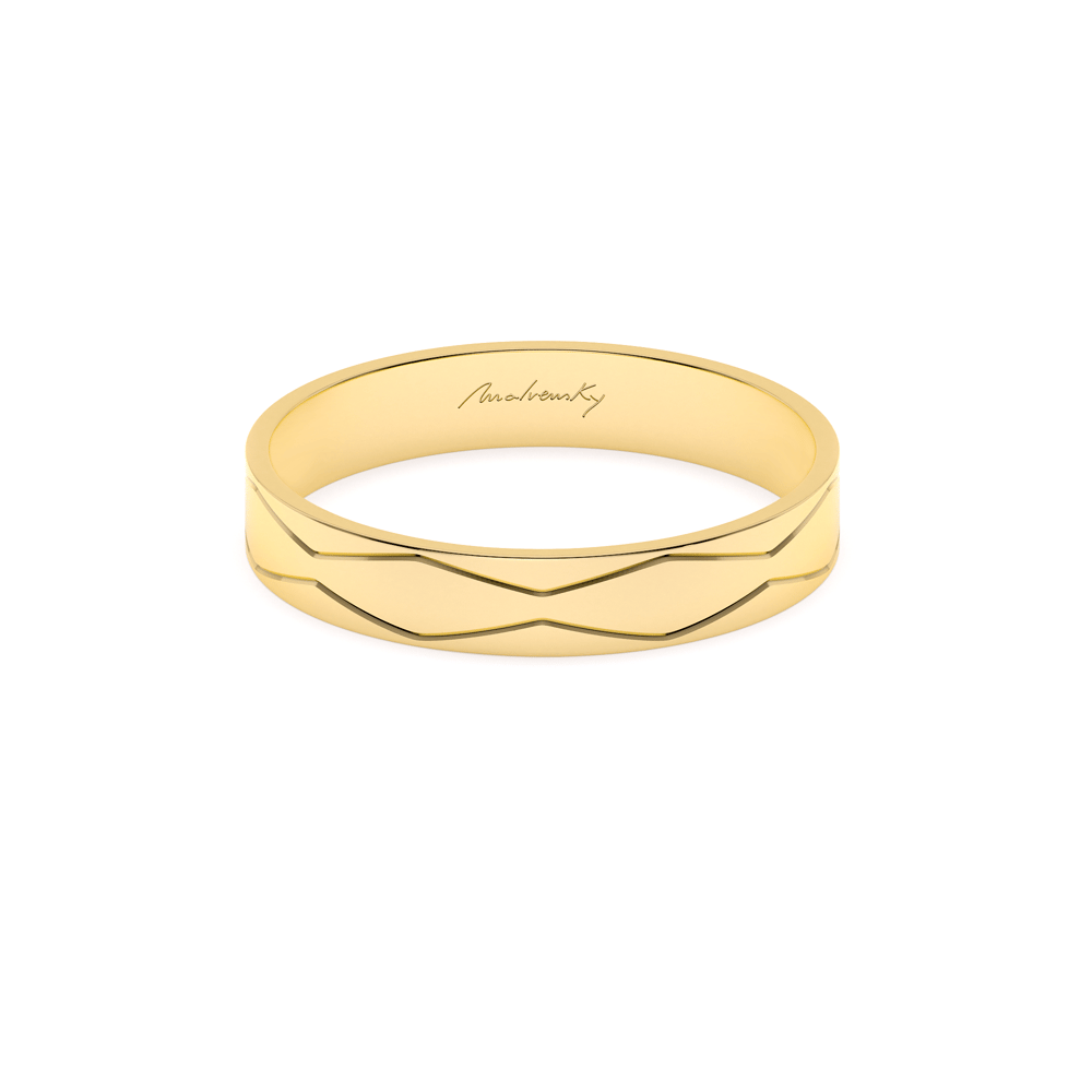 Verigheta aur galben 14 KT, medie, model Infinity Graphic
