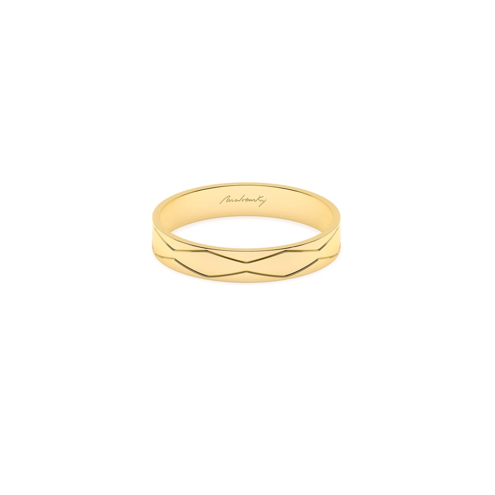 Verigheta aur galben 14 KT, medie, model Infinity Graphic
