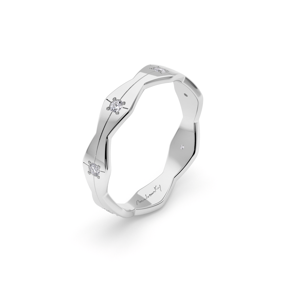 Verigheta aur alb 14 KT cu diamante, medie, Infinity