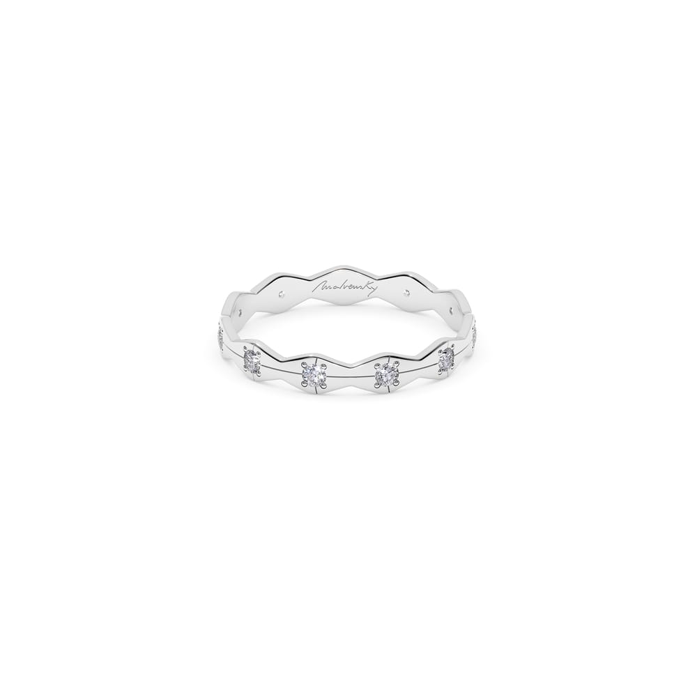 Verigheta aur alb 14 KT cu diamante, subtire, Infinity