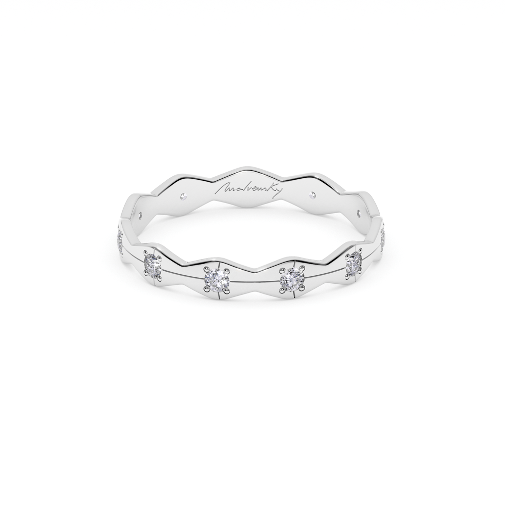 Verigheta aur alb 14 KT cu diamante, subtire, Infinity