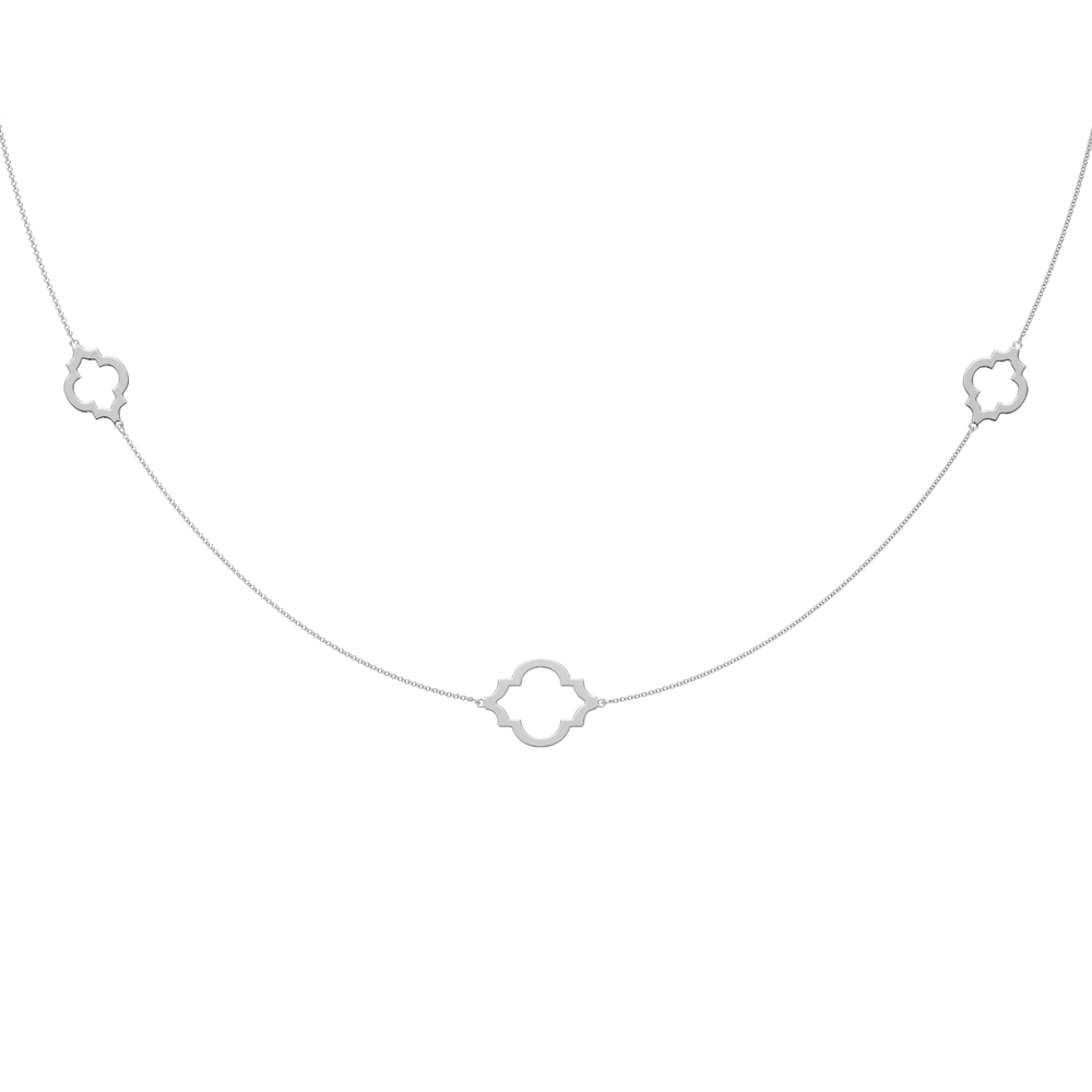 Lantisor Amina, din aur alb 14 KT