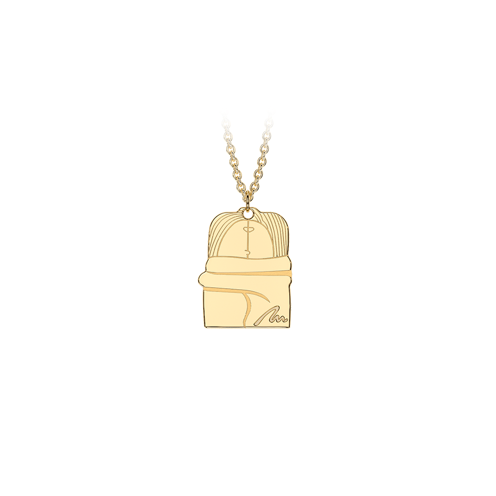 14 KT yellow gold The Kiss pendant