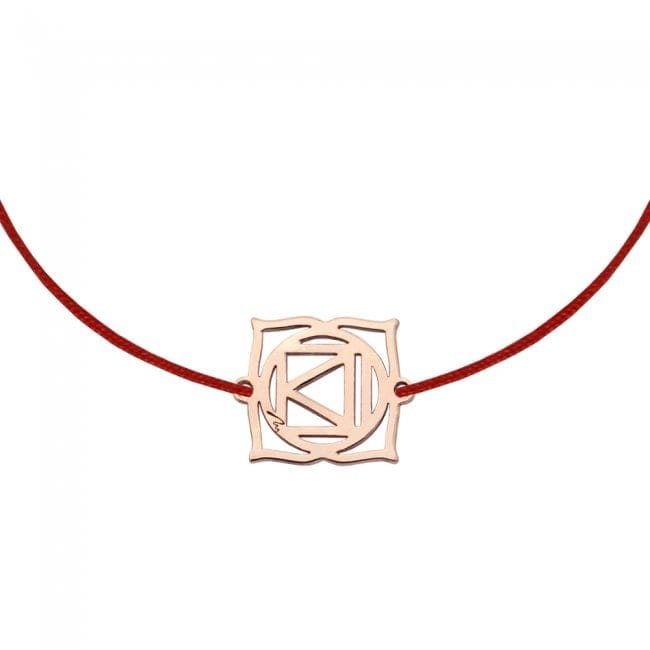 14 KT rose gold Muladhara Root Chakra bracelet on string