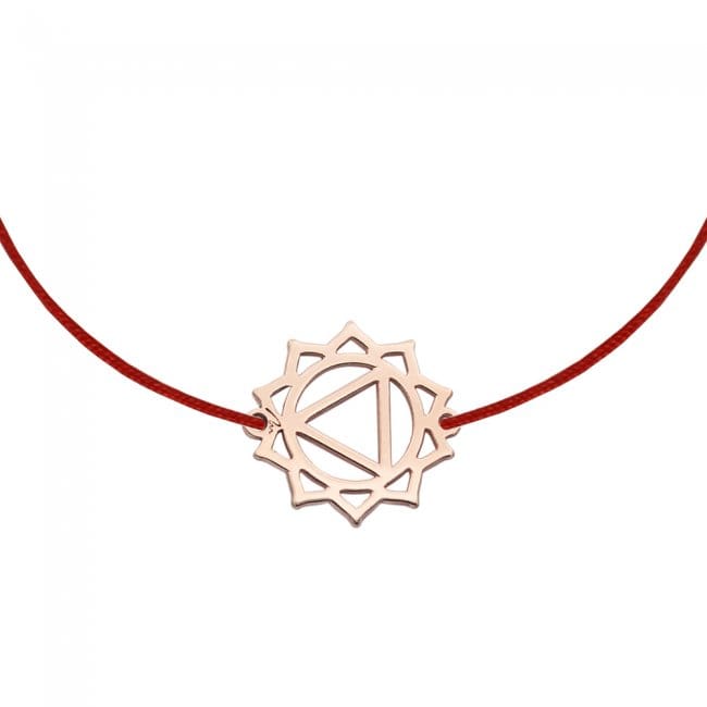 14 KT rose gold Solar Plexus Manipura Chakra bracelet on string
