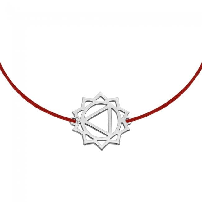 14 KT white gold Solar Plexus Manipura Chakra bracelet on string
