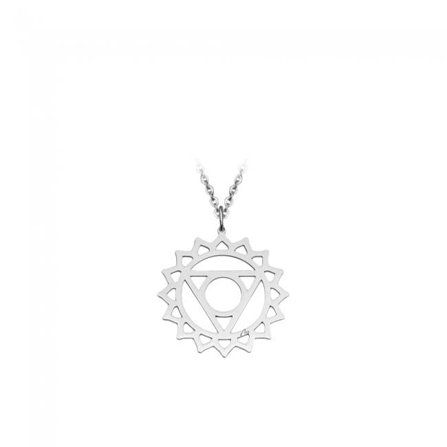14 KT white gold Vishudda Throat Chakra pendant