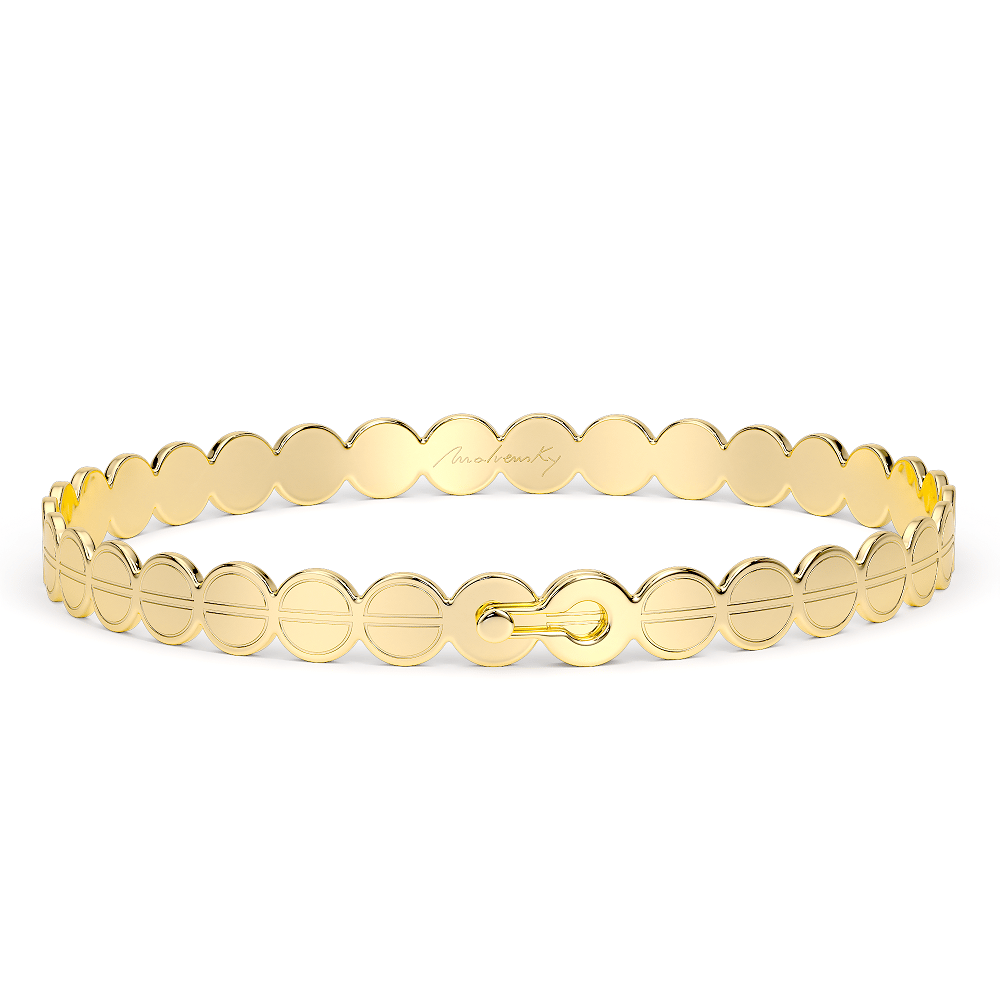 Bratara fixa din aur galben 14 KT, The Embrace