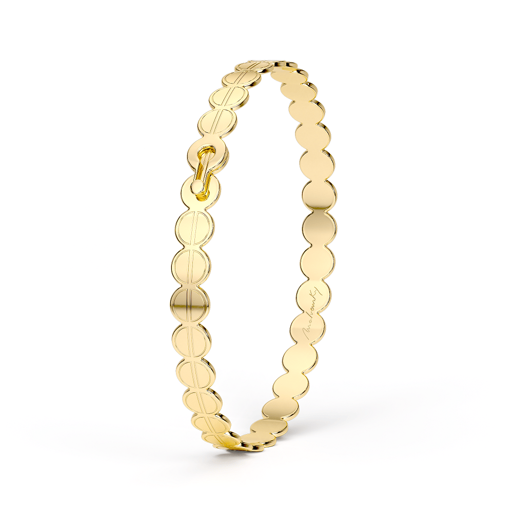 Bratara fixa din aur galben 14 KT, The Embrace