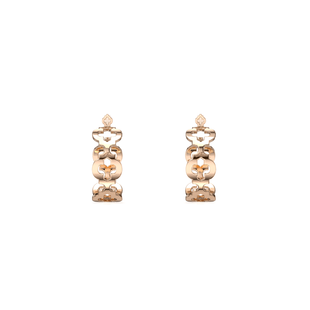 Cercei creole Noura S, din aur roz 14 KT
