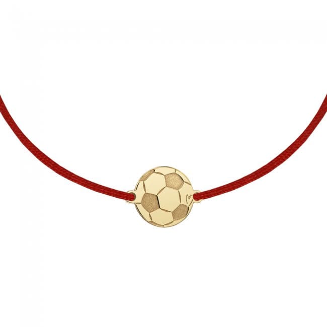 Bratara pe snur Minge de fotbal, din aur galben 14 KT