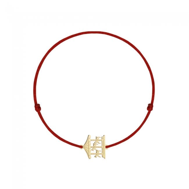 14 KT yellow gold Carousel bracelet on string