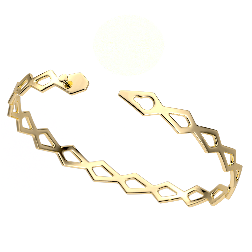 Bratara fixa din aur galben 14 KT, Grace