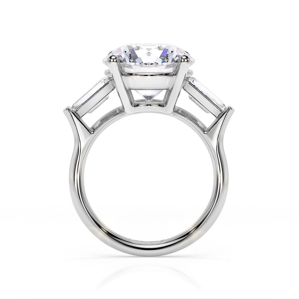 Inel de Logodna Trilogy Aur Alb 18 KT Round Cut 5.00 CT