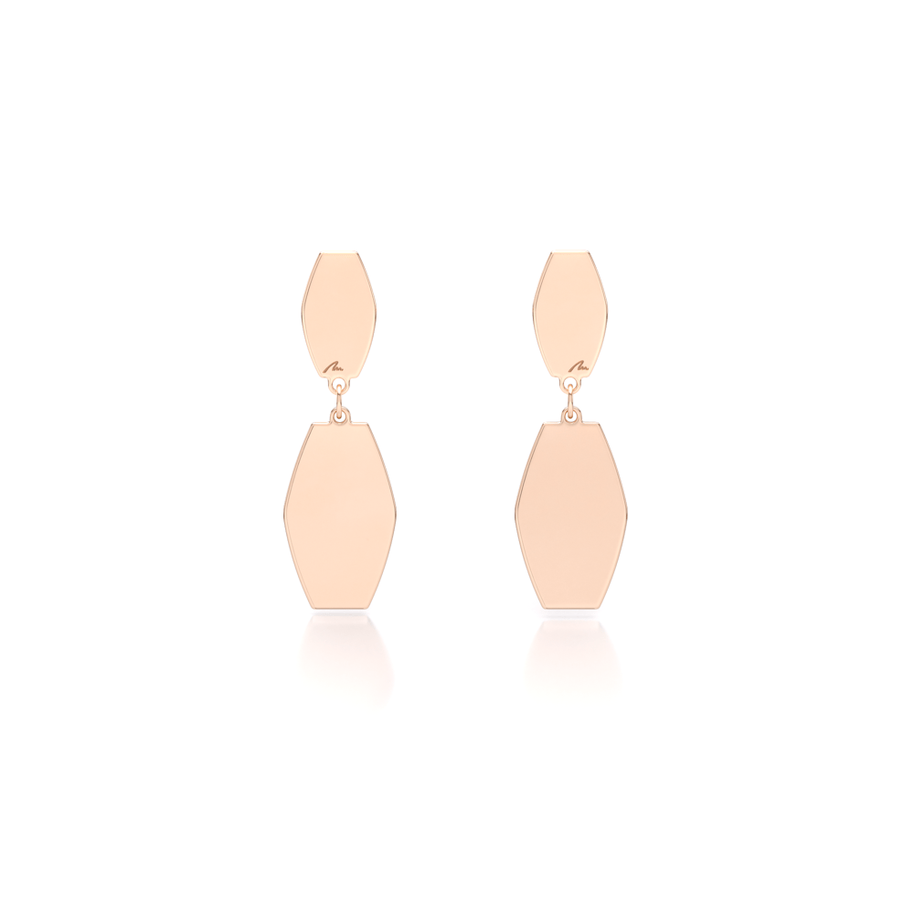 14 KT rose gold Infinity two elements earrings