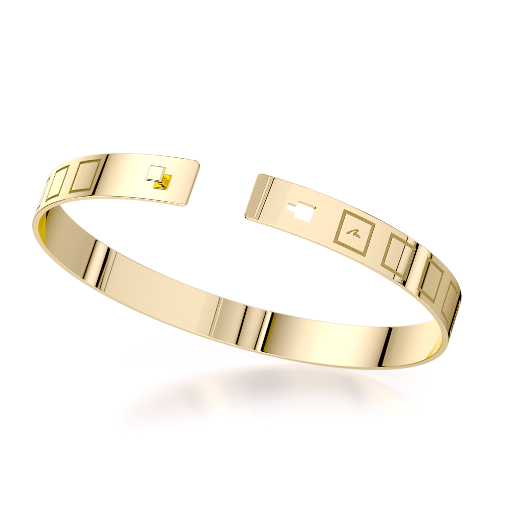 Bratara fixa aur galben barbati, Bangle King Wide