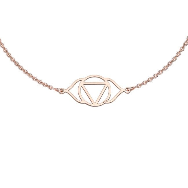 14 KT rose gold Ajna Third Eye Chakra chain bracelet
