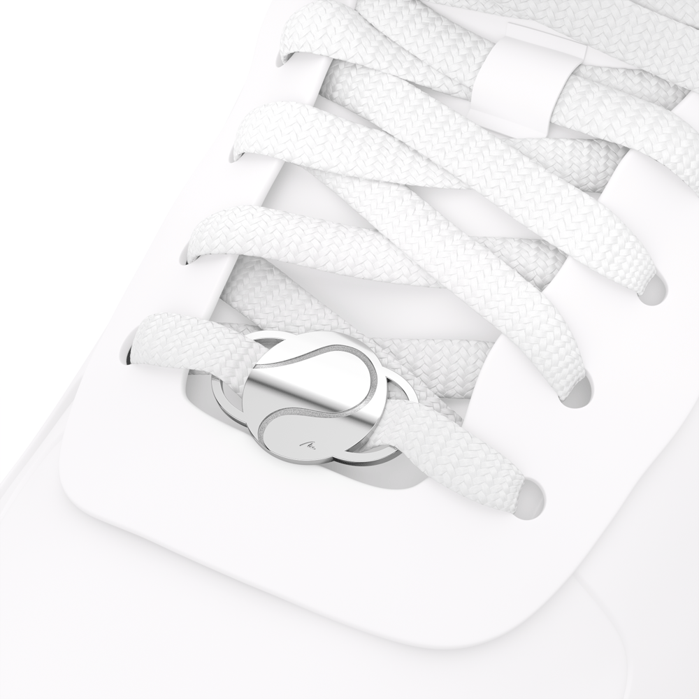 Accesoriu pentru pantof sport cu pandantiv Minge de Tenis, din alama placata cu paladiu