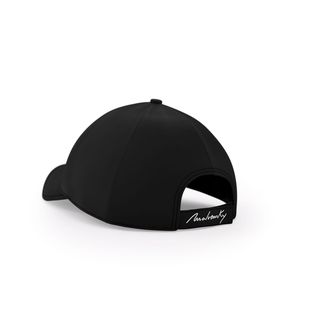 Black Malvensky M cap, with white logo