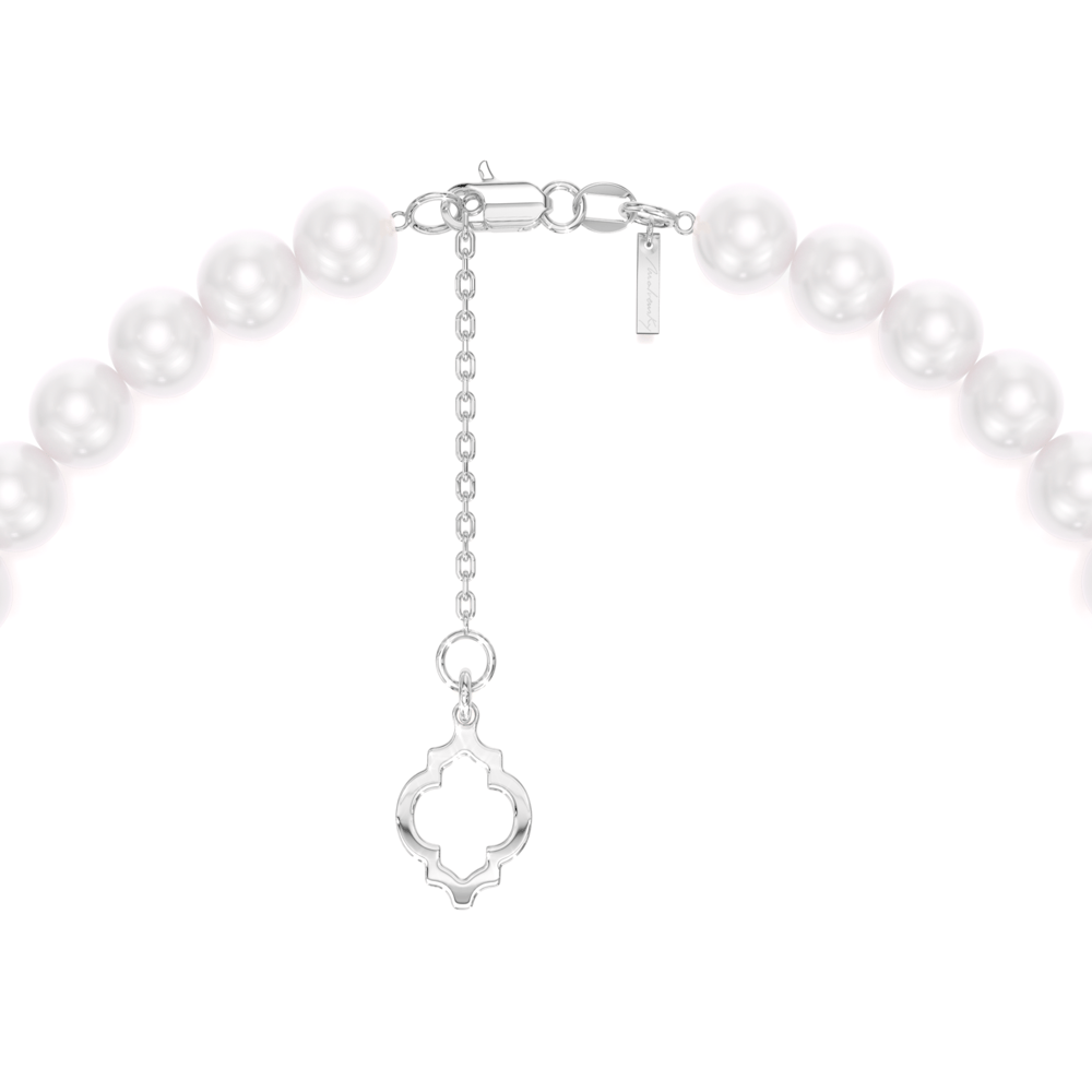 Bratara Amina cu perle de 4/5 mm, din aur alb 14 KT