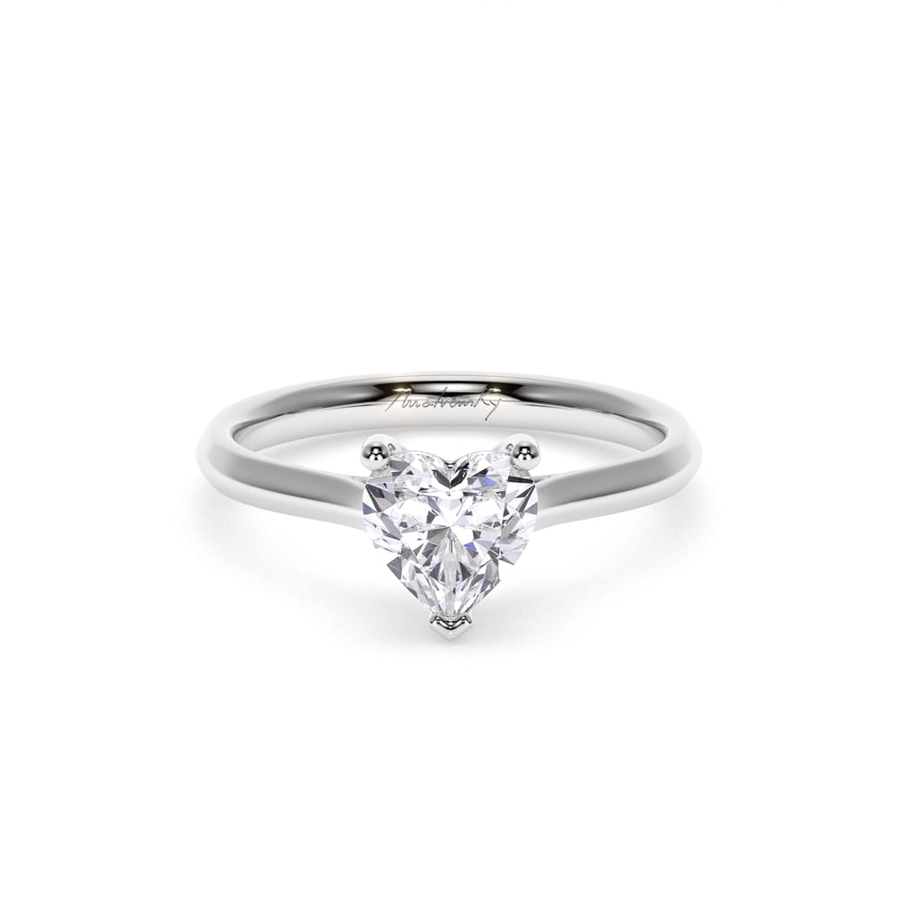 Inel de Logodna Classic Aur Alb 18 KT Heart Cut LGD 1.00 CT