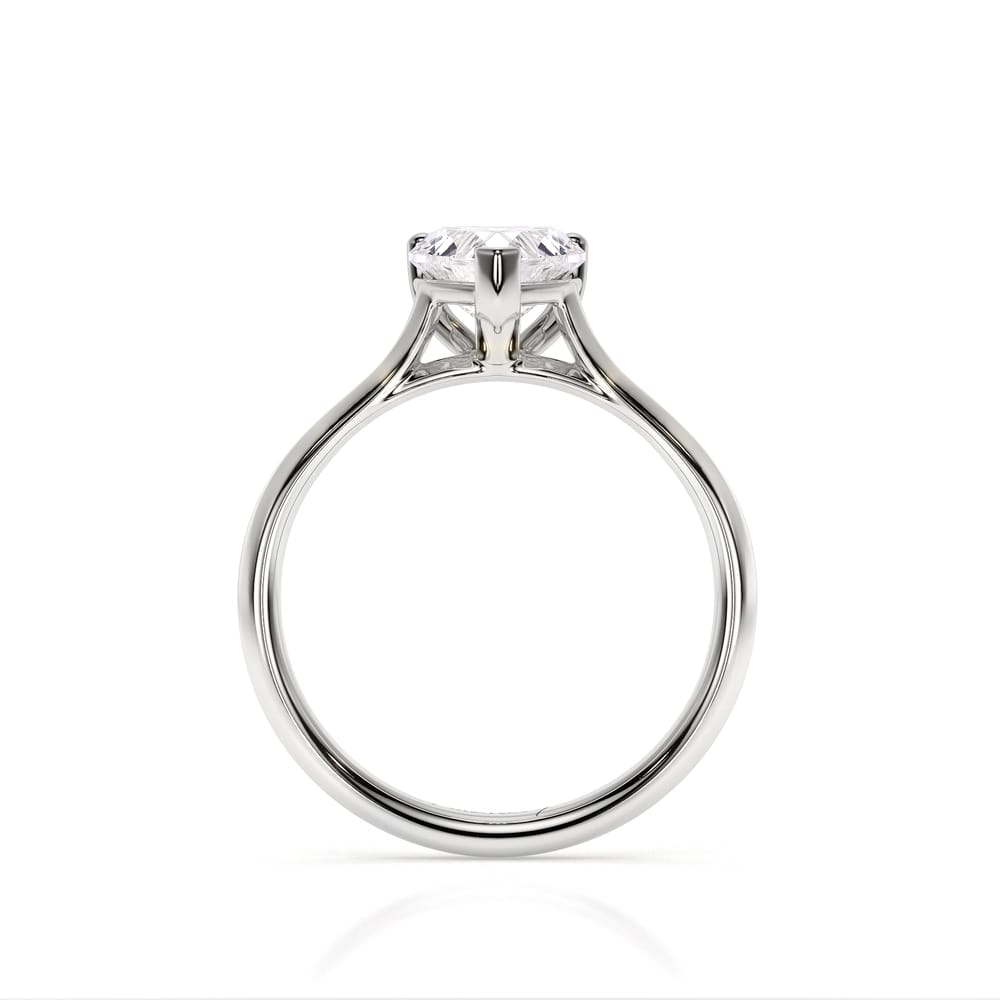 Inel de Logodna Classic Aur Alb 18 KT Heart Cut LGD 1.00 CT