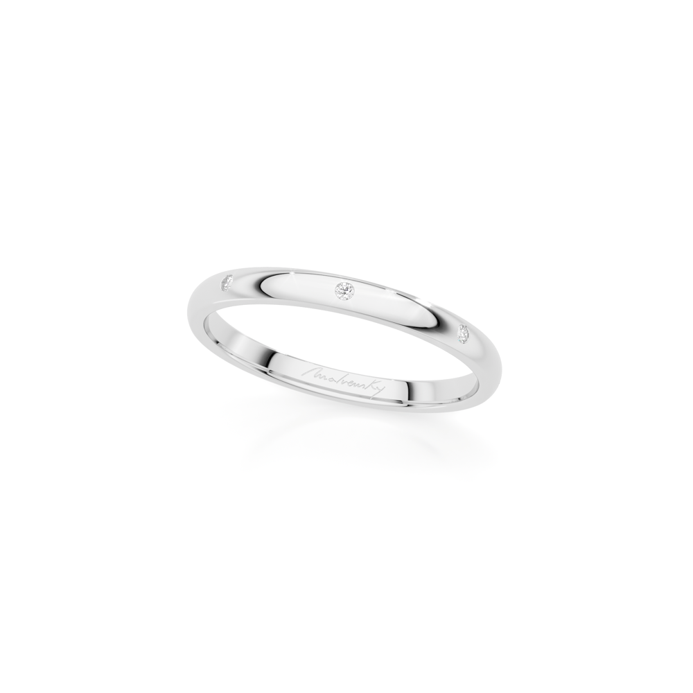 Verigheta aur alb 14 KT cu diamante, subtire, Iconic