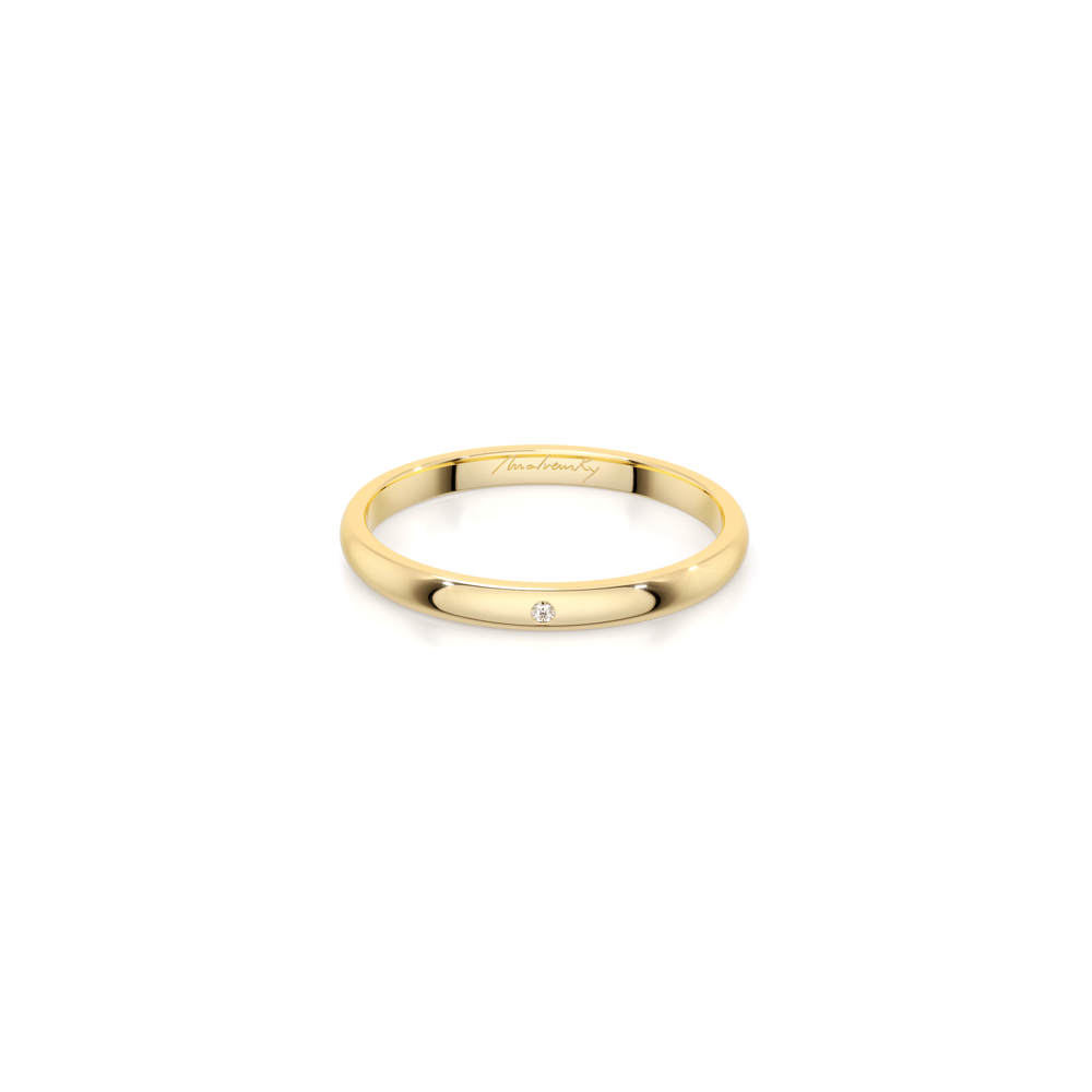 Verigheta aur galben 14 KT cu un diamant, subtire, Iconic