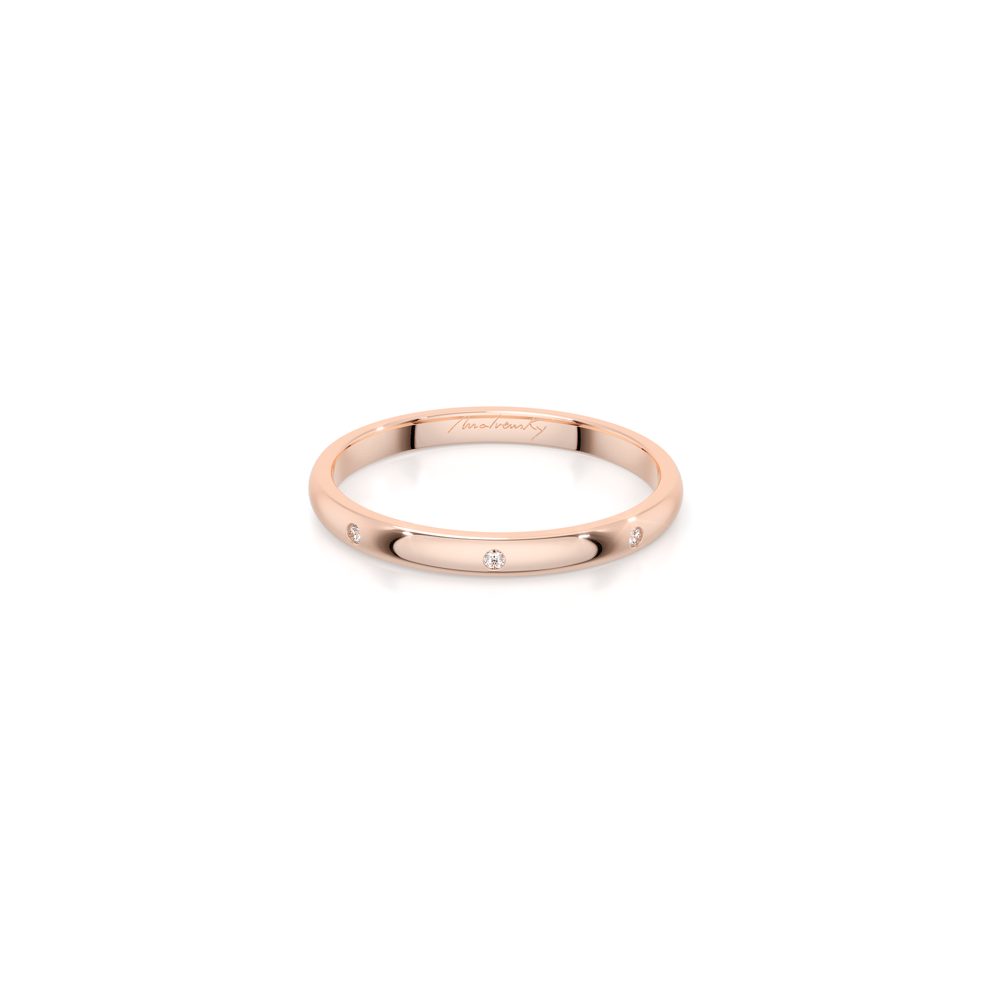 Verigheta aur roz 14 KT cu diamante, subtire, Iconic