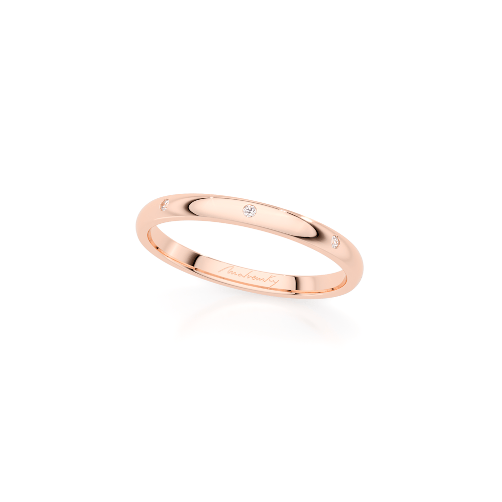 Verigheta aur roz 14 KT cu diamante, subtire, Iconic