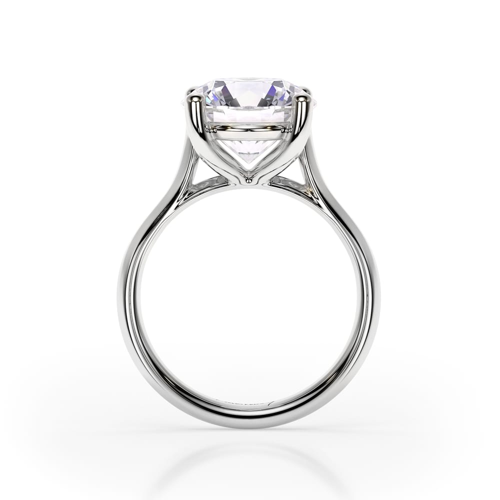 Inel de Logodna Classic Aur Alb 18 KT Round Cut LGD 4.00 CT