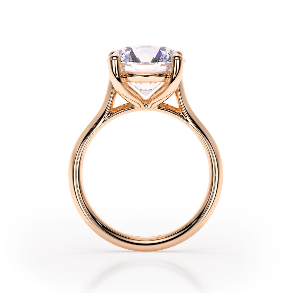 Inel de Logodna Classic Aur Roz 18 KT Round Cut LGD 4.00 CT
