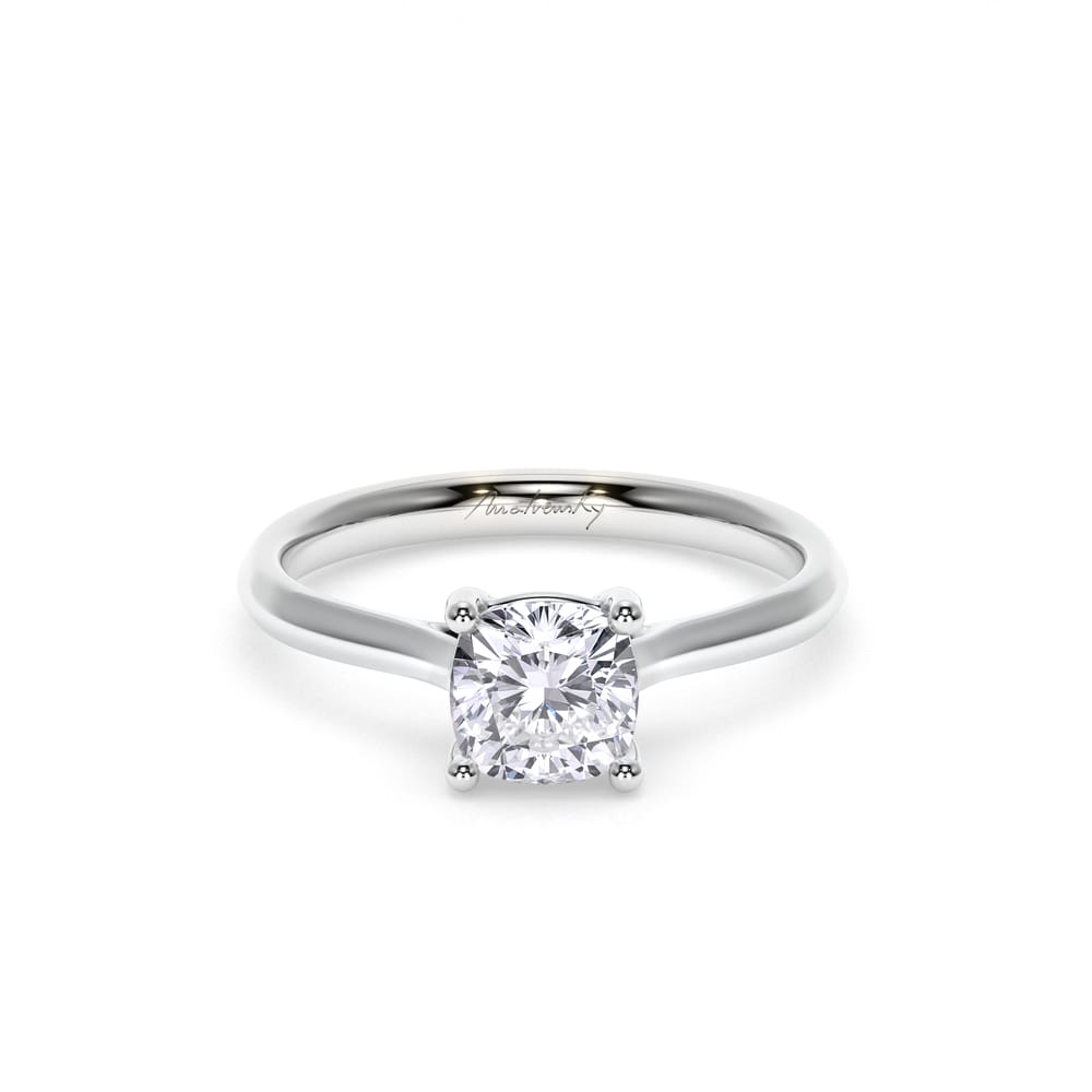 Inel de Logodna Classic Aur Alb 18 KT Cushion Cut LGD 1.00 CT