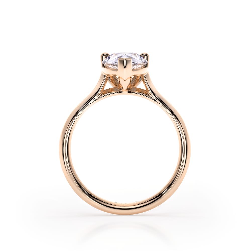 Inel de Logodna Classic Aur Roz 18 KT Pear Cut LGD 2.00 CT