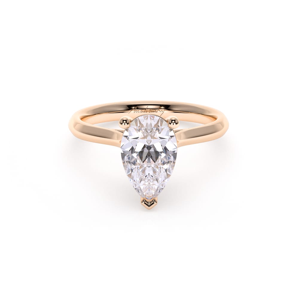 Inel de Logodna Classic Aur Roz 18 KT Pear Cut LGD 2.00 CT