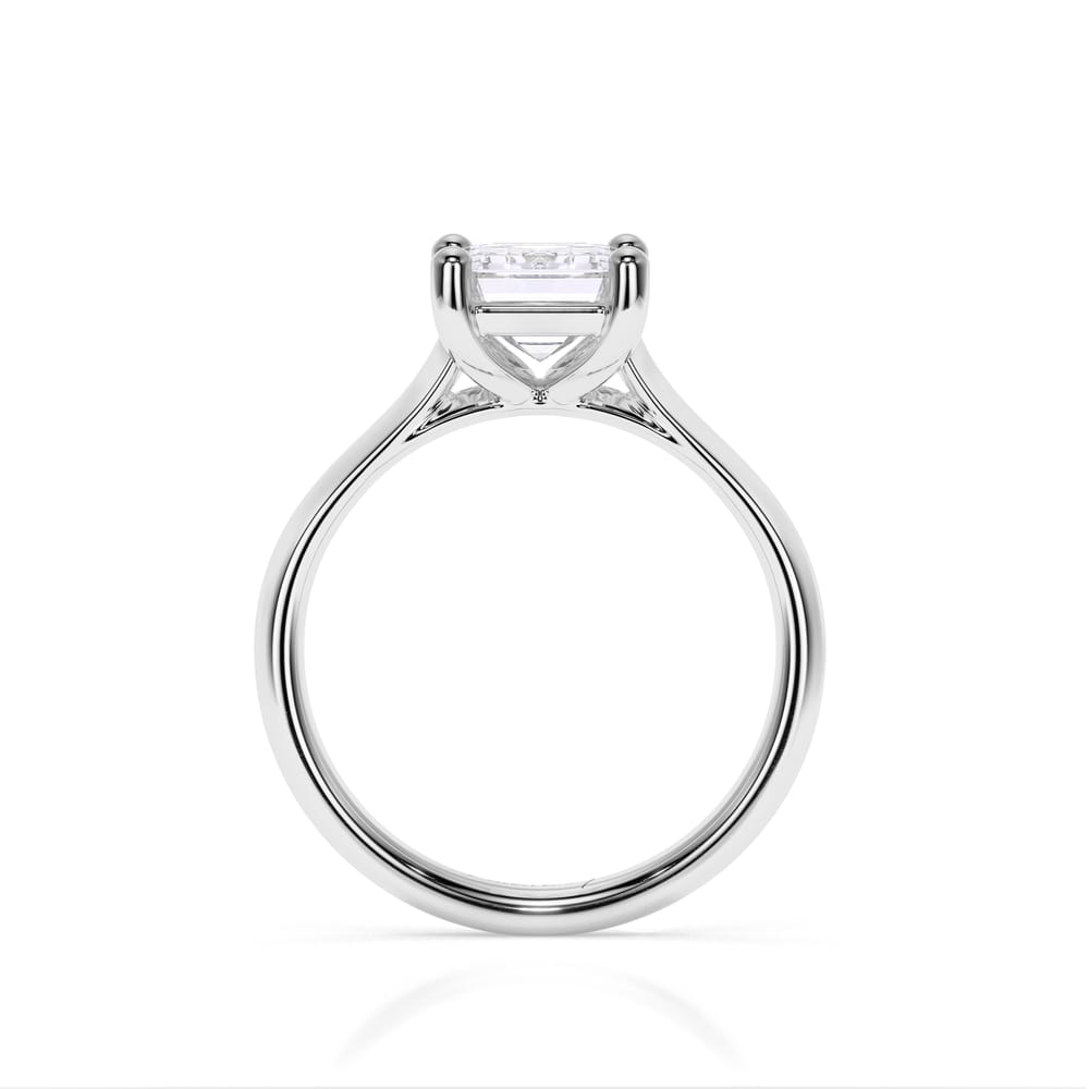 Inel de Logodna Classic Aur Alb 18 KT Emerald Cut LGD 2.00 CT