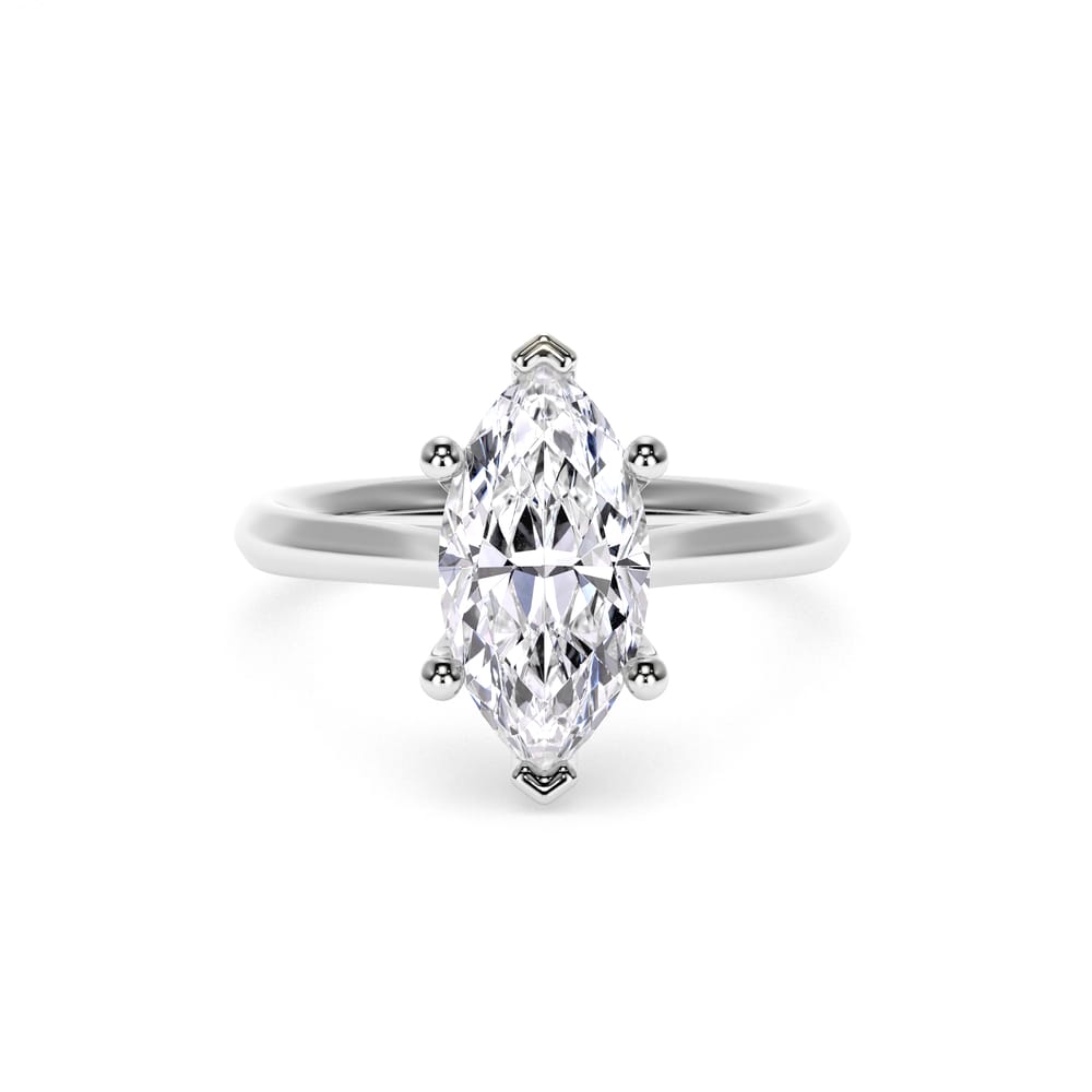 Inel de Logodna Classic Aur Alb 18 KT Marquise Cut LGD 2.00 CT