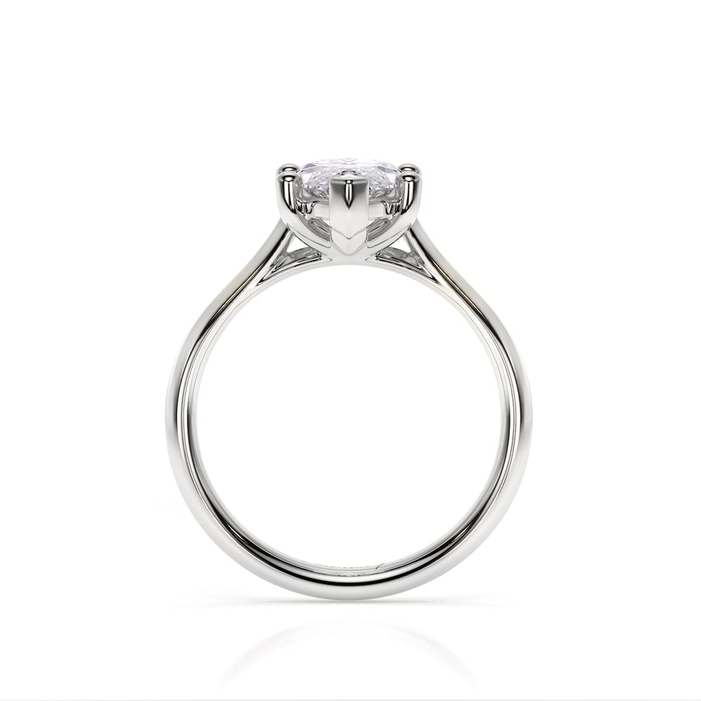Inel de Logodna Classic Aur Alb 18 KT Marquise Cut LGD 2.00 CT