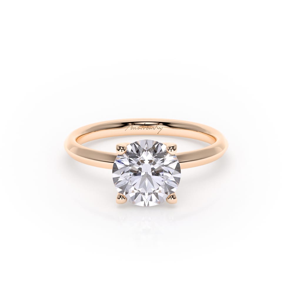 Inel de Logodna Iconic M Aur Roz 18 KT Round Cut LGD 2.00 CT