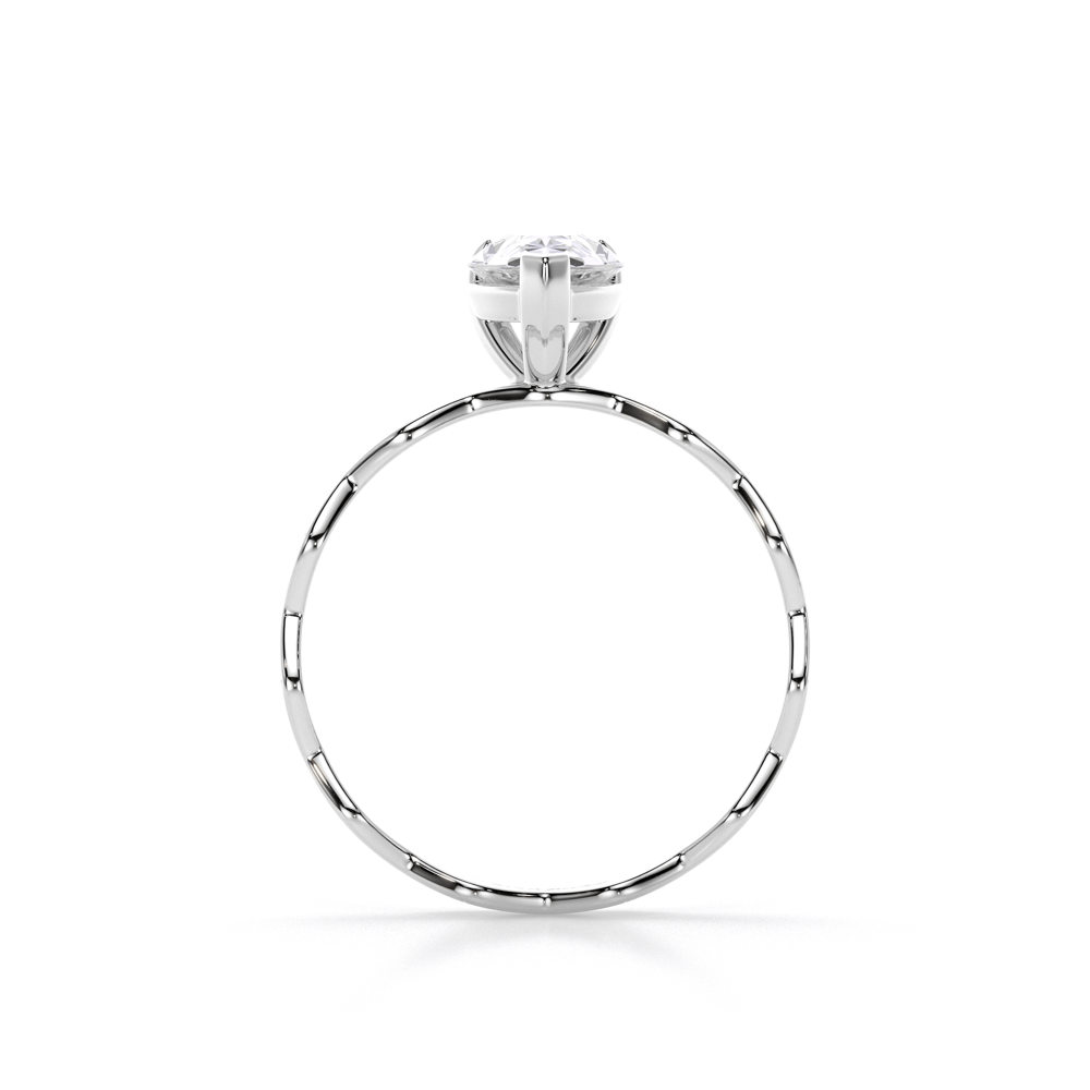 Inel de logodna Infinity Aur Alb 14 KT Pear Cut 1.00 CT LGD