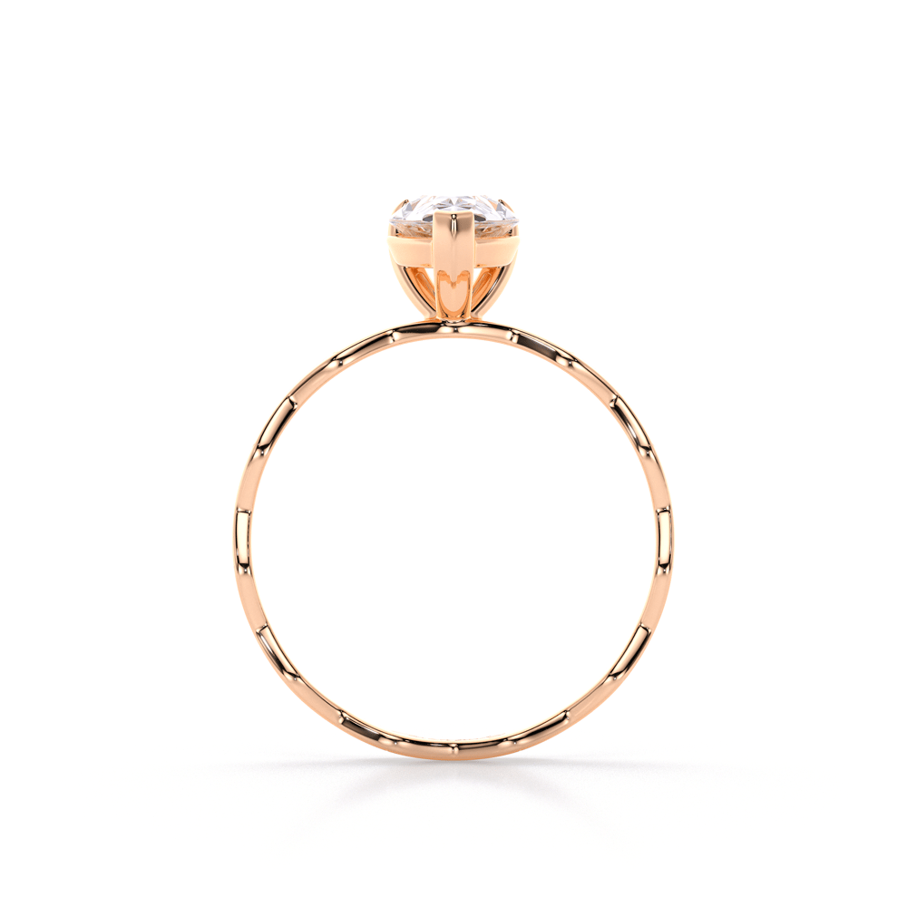 Inel de logodna Infinity Aur Roz 14 KT Pear Cut 1.00 CT LGD